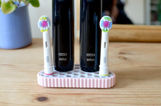 Double Compact Oral B Electric Toothbrush + Head Stand Holder With Drip Tray - Magnetic