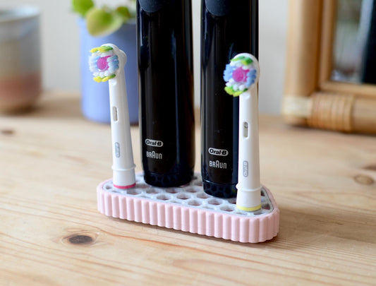 Double Compact Oral B Electric Toothbrush + Head Stand Holder With Drip Tray - Magnetic